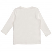 Bluză din bumbac organic cu imprimeu pentru bebeluși, albă Name it 219539 4