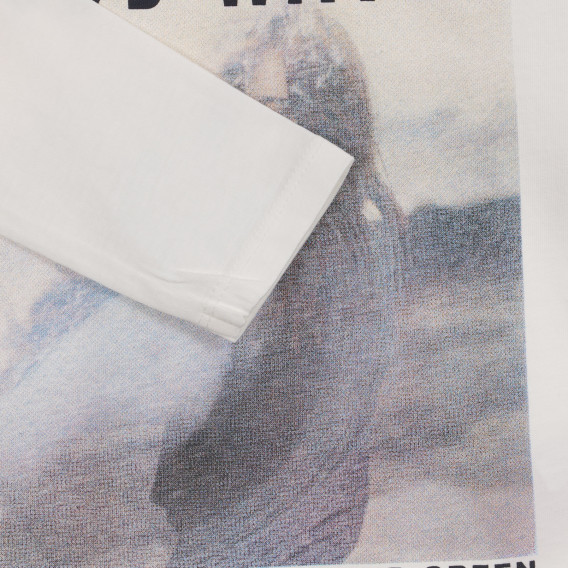 Bluză din bumbac organic cu imprimeu grafic, alb Name it 219545 3