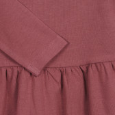 Rochie tăiată din bumbac violet deschis, cu mâneci lungi, pentru fete Name it 219600 3