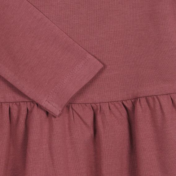 Rochie tăiată din bumbac violet deschis, cu mâneci lungi, pentru fete Name it 219600 3