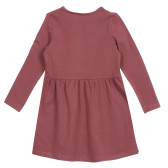 Rochie tăiată din bumbac violet deschis, cu mâneci lungi, pentru fete Name it 219601 4