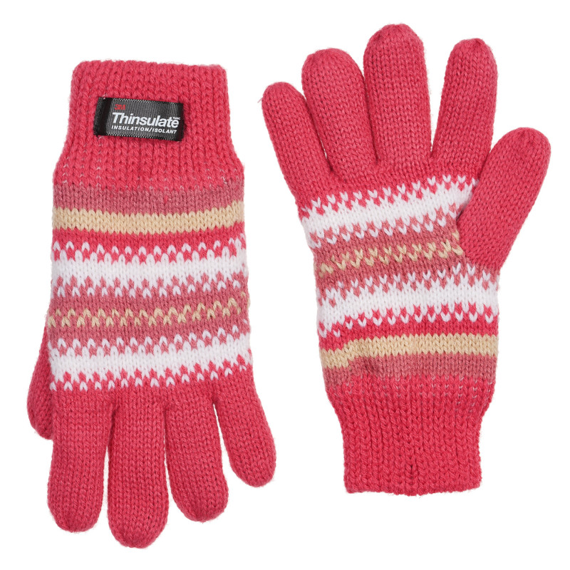 Mănuși pentru fete, roz cu alb  219792