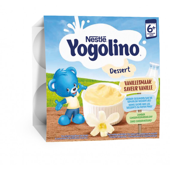 Desert cu lapte și vanilie Yogolino- Nestle, 6+ luni, 4 x 100 gr. Nestle 219907 