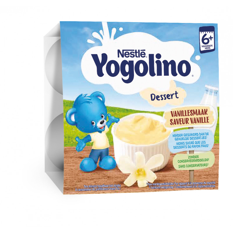 Desert cu lapte și vanilie Yogolino- Nestle, 6+ luni, 4 x 100 gr.  219907