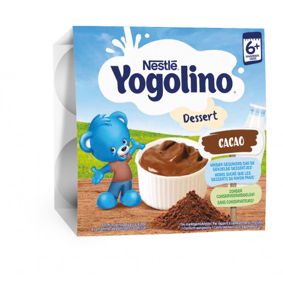 Desert ciocolată cu lapte Yogolino - Nestle, 6+ luni, 4 x 100 gr. Nestle 219909 