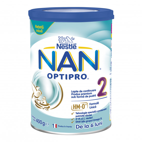 Lapte de tranziție pentru sugari NAN Optipro 2 - 400 gr. Nestle 219914 