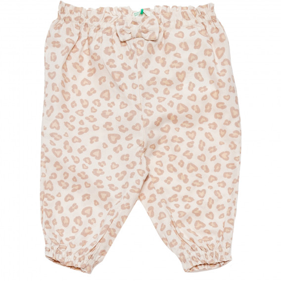 Pantaloni pentru fetițe din bumbac multicolor Benetton 220479 3