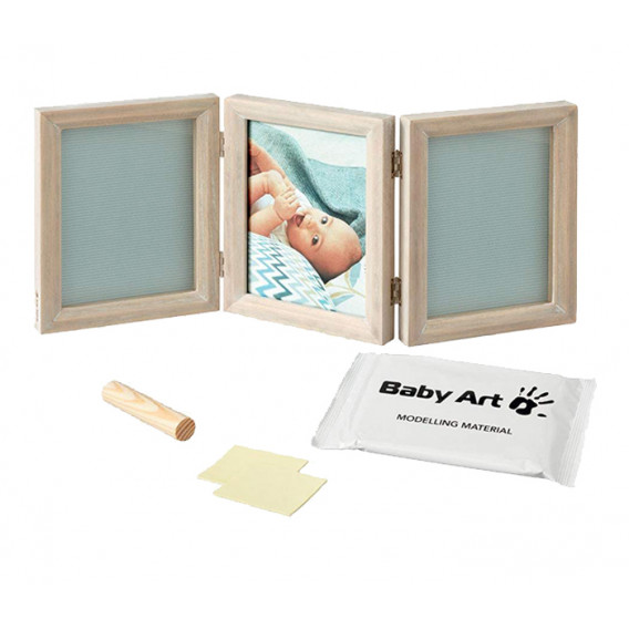 Ramă foto din lemn și două amprente - My Baby Touch Baby Art 220577 2