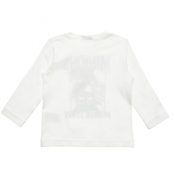 Bluză din bumbac cu imprimeu Minion pentru bebeluși, albă Benetton 220923 4