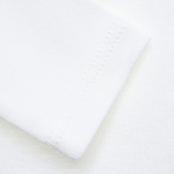 Bluză din bumbac cu imprimeu grafic, pentru copii, albă Benetton 220938 3