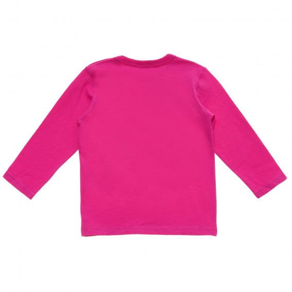 Bluză din bumbac cu imprimeu pisoi, pentru copii, roz Benetton 220967 4