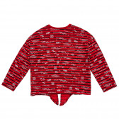 Bluză din bumbac cu dungi roșii și negre și imprimeu grafic Benetton 220983 4