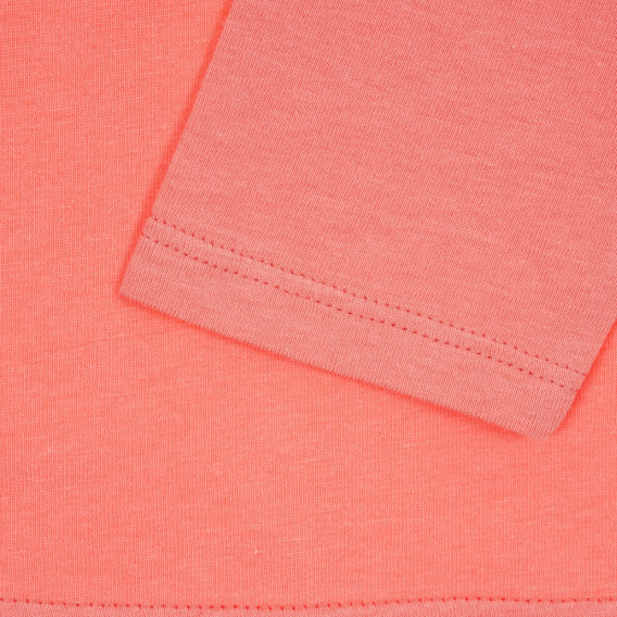 Bluză din bumbac cu spatele alungit, în roz Benetton 220992 3