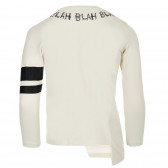 Bluză asimetrică din bumbac cu accente negre, albă Benetton 221024 4