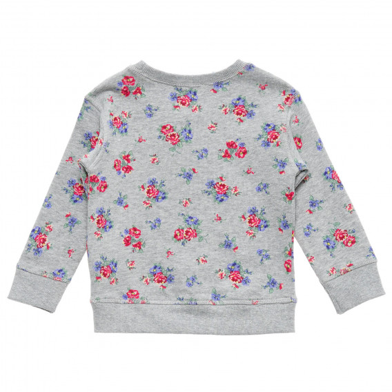 Bluză din bumbac cu imprimeu floral, gri Benetton 221037 4