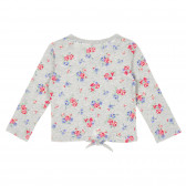 Bluză din bumbac cu imprimeu floral, în gri Benetton 221046 4