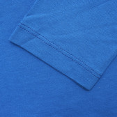 Bluză din bumbac cu inscripția Ready Steady Go, albastră Benetton 221061 3