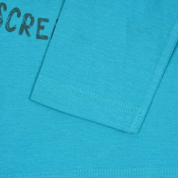 Bluză din bumbac cu imprimeu de câine, albastră Benetton 221093 3