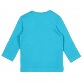 Bluză din bumbac cu imprimeu de câine, albastră Benetton 221094 4