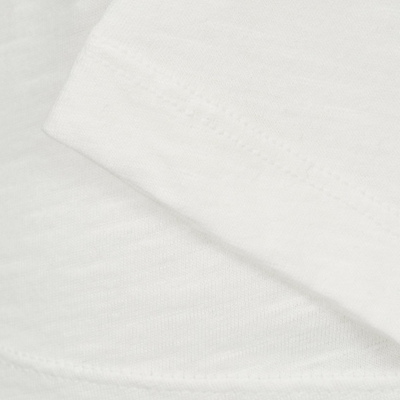 Bluză din bumbac cu imprimeu craniu, albă Benetton 221102 3