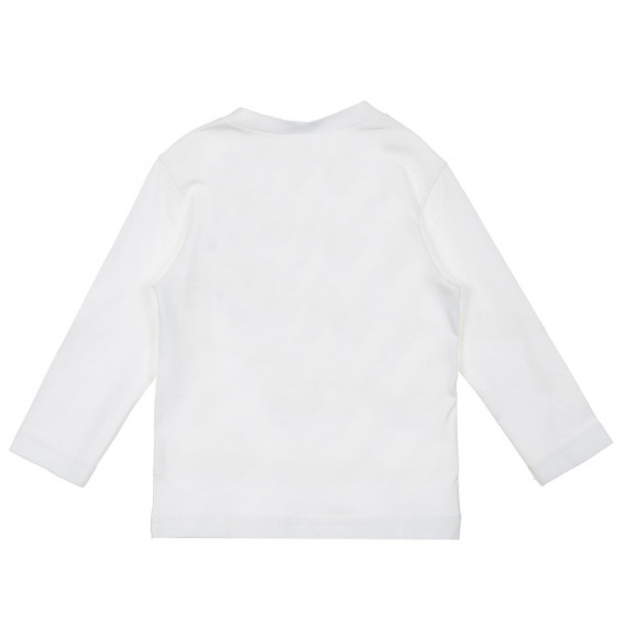 Bluză din bumbac cu imprimeu grafic, alb Benetton 221122 4