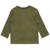 Bluză cu mâneci lungi și imprimeu, verde închis Benetton 221138 4