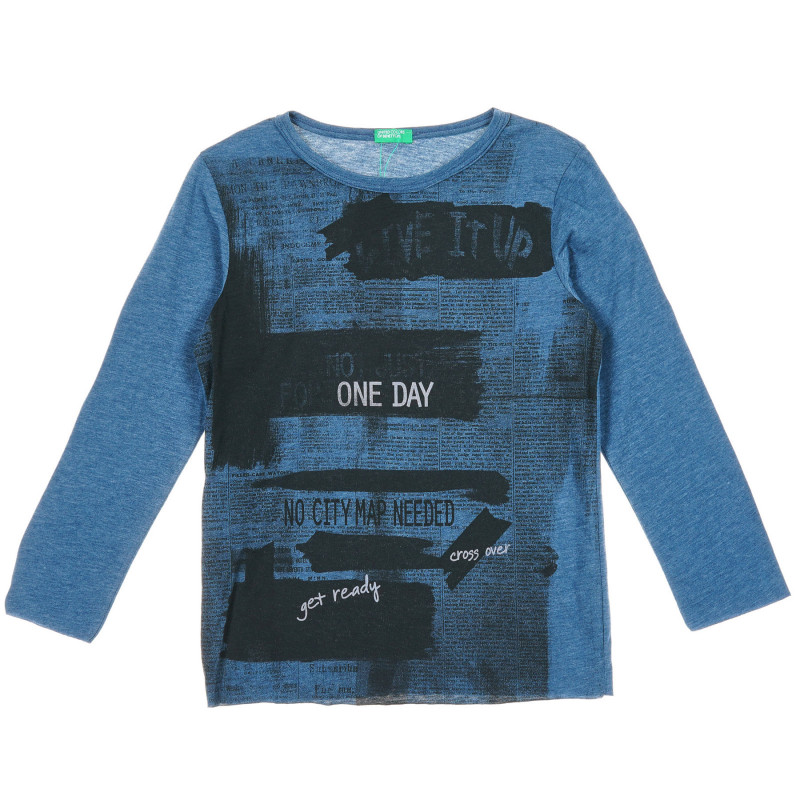 Bluză cu imprimeu grafic pentru bebeluși, albastră  221147