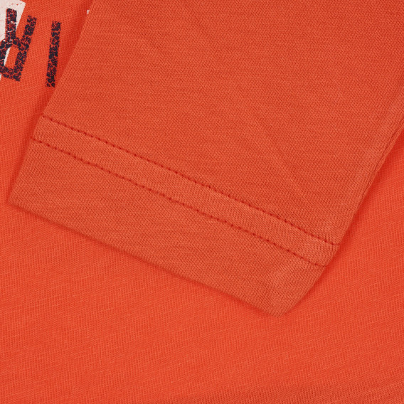 Bluză din bumbac cu imprimeu, pe portocaliu Benetton 221173 3
