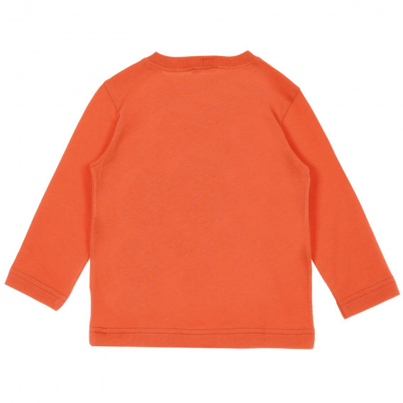 Bluză din bumbac cu imprimeu, pe portocaliu Benetton 221174 4