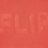 Bluză din bumbac cu inscripția FLIP, portocalie Benetton 221184 2