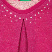 Tunica tricotată cu bucle, roz Benetton 221192 2