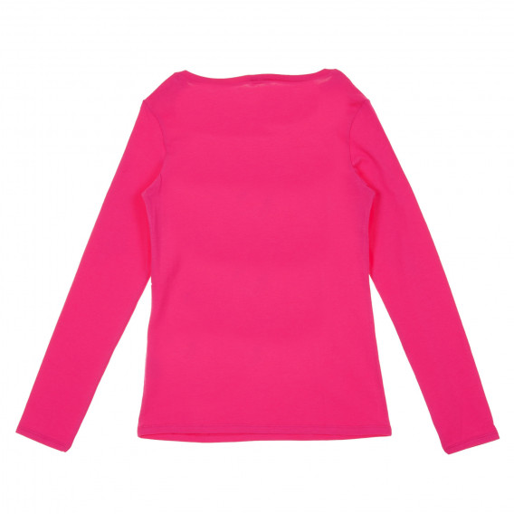 Bluză din bumbac cu inscripție, roz Benetton 221202 4