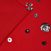 Bluză cu aplicație de paiete, roșie Benetton 221205 3