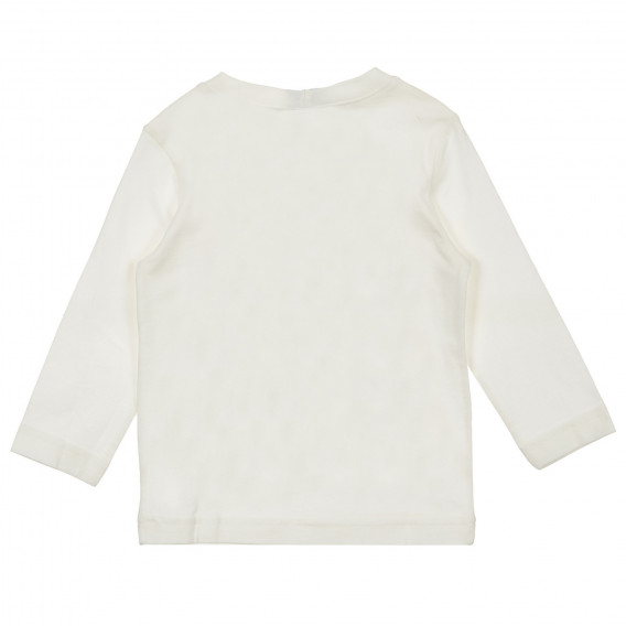 Bluză din bumbac cu imprimeu pentru bebeluși, albă Benetton 221210 4
