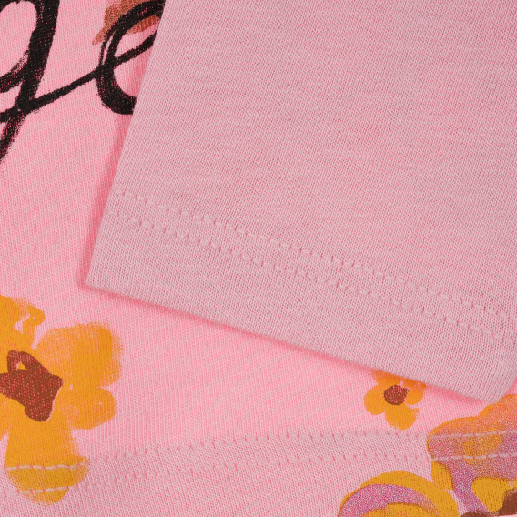 Bluză din bumbac cu mâneci lungi pentru bebeluși, roz Benetton 221221 3