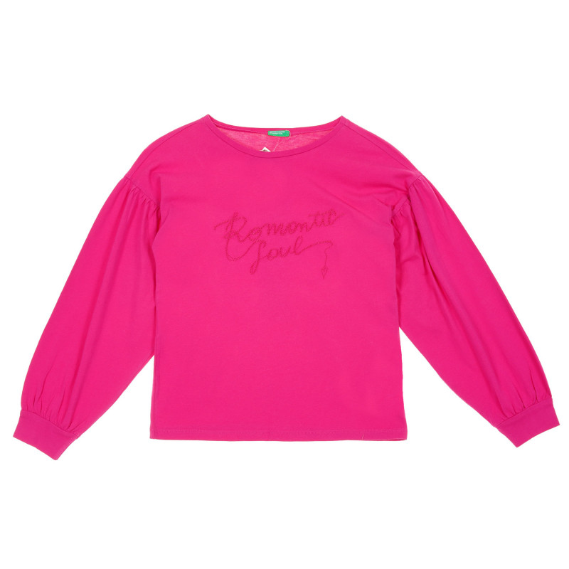 Bluză din bumbac cu mâneci tăiate, roz  221223