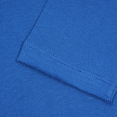 Bluză din bumbac cu inscripție pentru bebeluși, albastră Benetton 221229 3