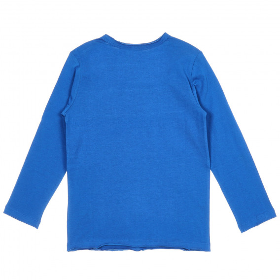 Bluză din bumbac cu inscripție pentru bebeluși, albastră Benetton 221230 4