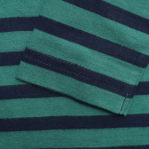 Bluză din bumbac cu mâneci lungi în dungi albastre și verzi Benetton 221325 7