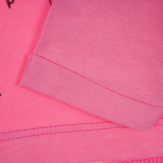 Bluza din bumbac cu imprimeu pisoi, roz Benetton 221345 3