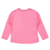 Bluza din bumbac cu imprimeu pisoi, roz Benetton 221346 4