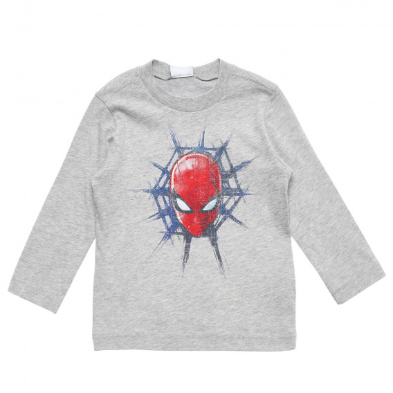 Bluză din bumbac cu imprimeu Spiderman, gri Benetton 221371 