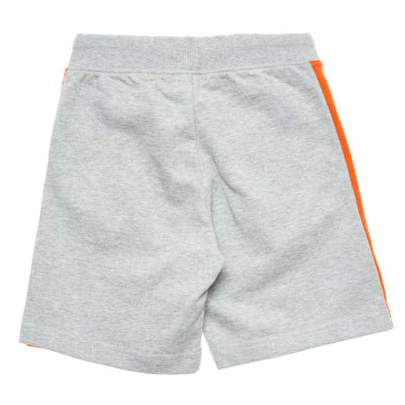 Pantaloni scurți din bumbac cu accente portocalii, gri Benetton 221377 3