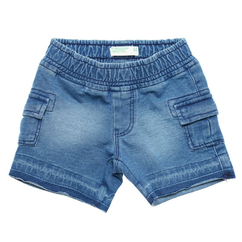 Pantaloni scurți din denim cu buzunare laterale pentru bebeluși, albastru  221390