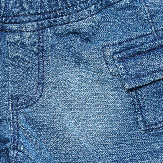 Pantaloni scurți din denim cu buzunare laterale pentru bebeluși, albastru Benetton 221391 2