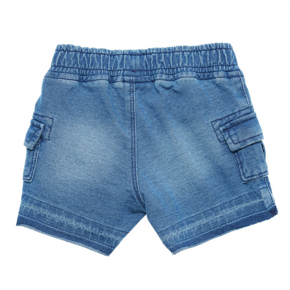 Pantaloni scurți din denim cu buzunare laterale pentru bebeluși, albastru Benetton 221392 3