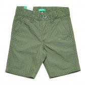 Pantaloni scurți din bumbac pentru bebeluși, verzi Benetton 221398 