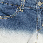 Pantaloni scurți din denim cu aplicație cactus, în tonuri de albastru și alb Benetton 221407 2