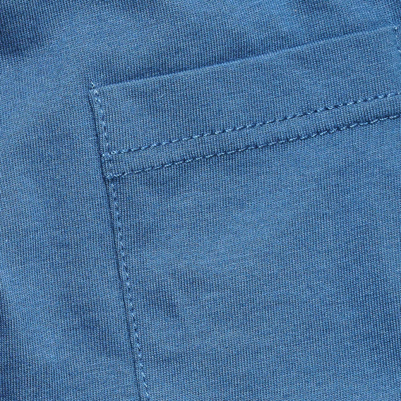 Pantaloni scurți din bumbac cu margini albastru închis, pentru băieței Benetton 221413 4
