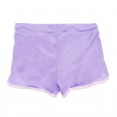 Pantaloni scurți violet, din bumbac cu margini roz Benetton 221428 3